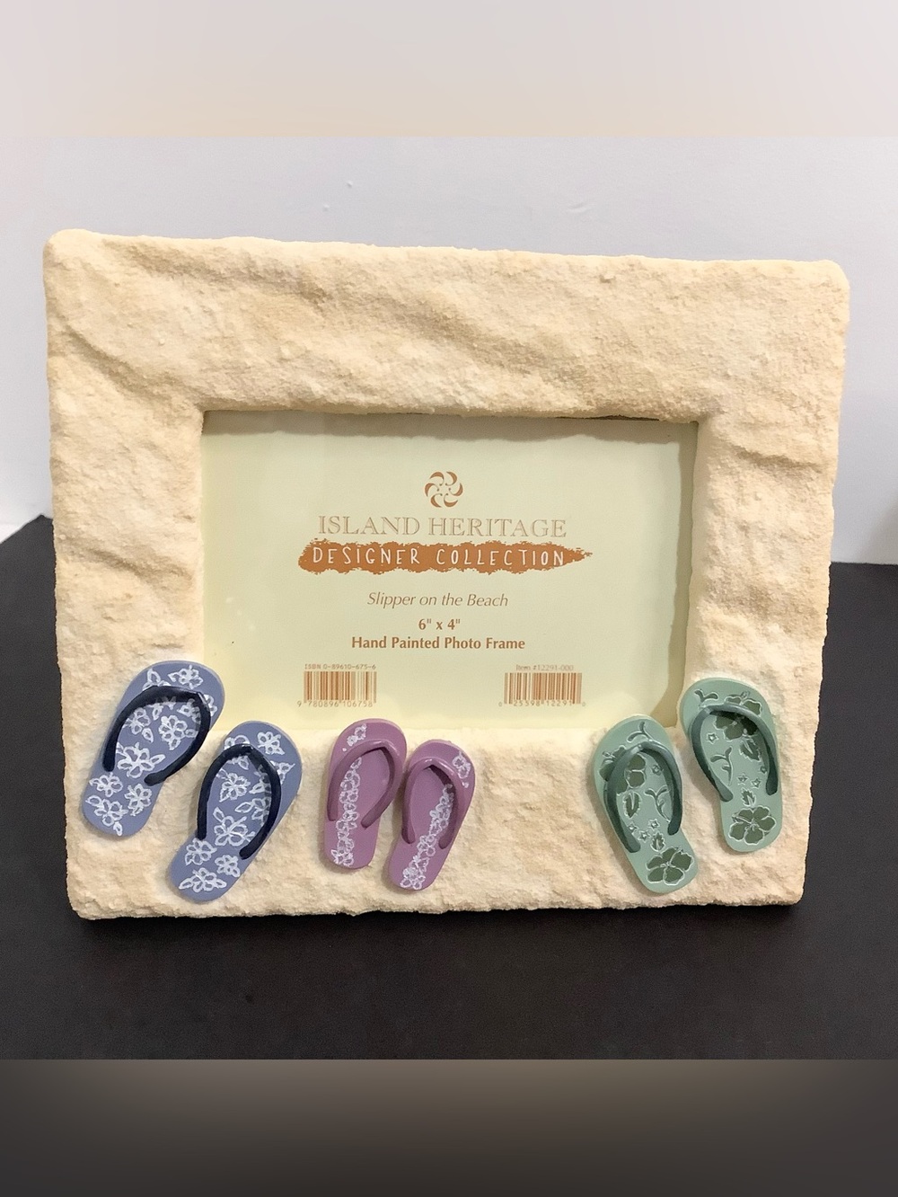 Island Heritage Designer Collection Sandy Beach Flip-Flop Picture Frame, NEW